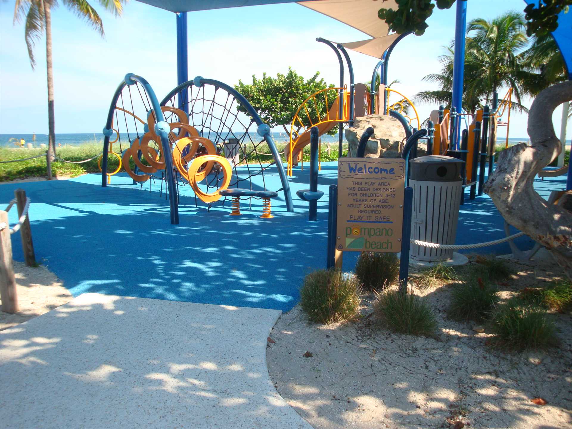 The kids will enjoy the beachfront playground.