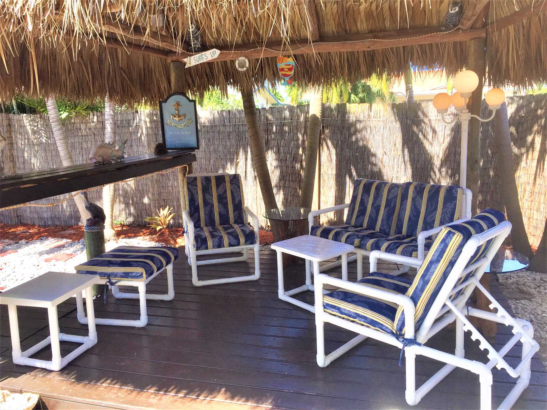 Relax in the Tiki Hut with your favorite adult beverage - It