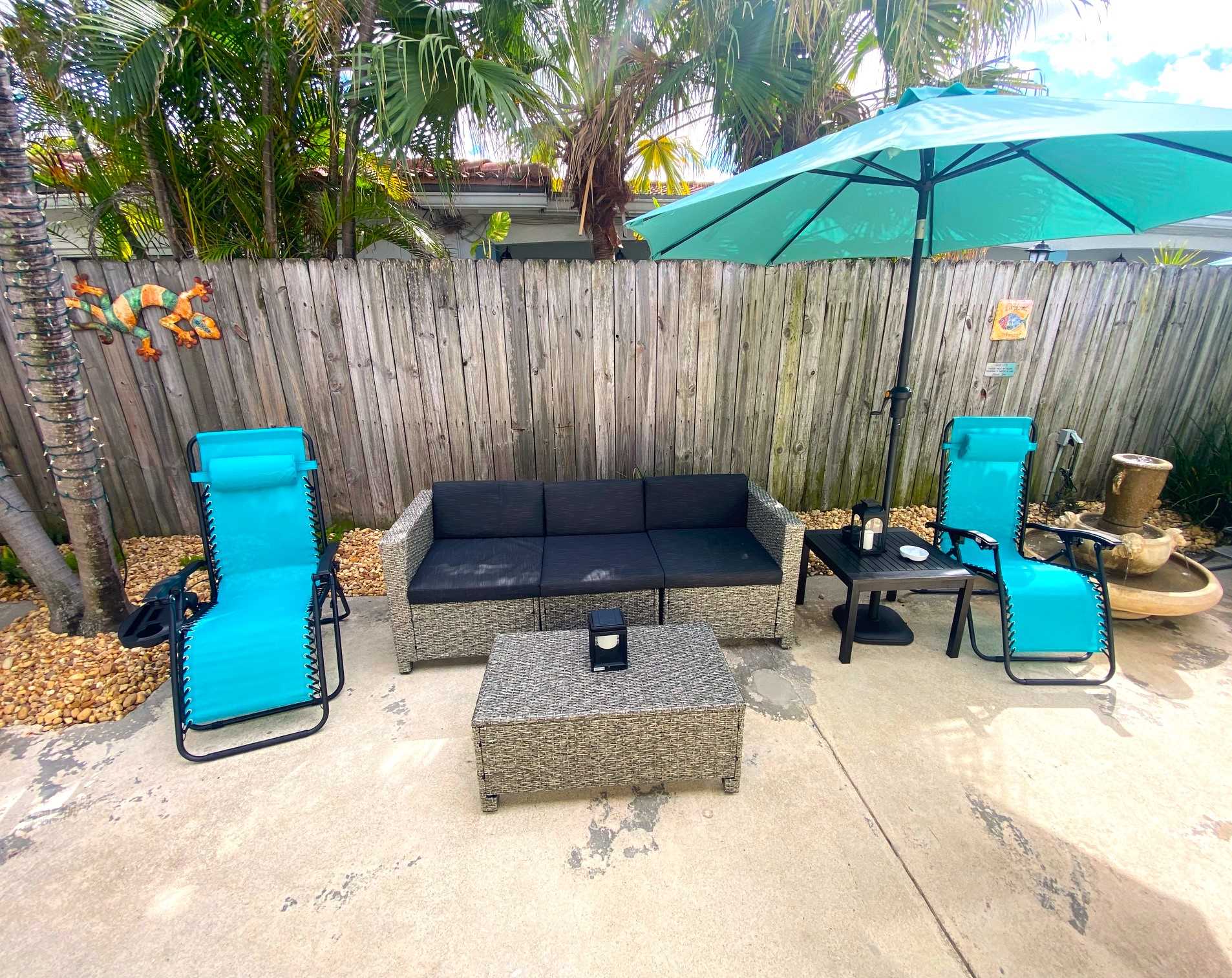The patio furniture has just been updated.